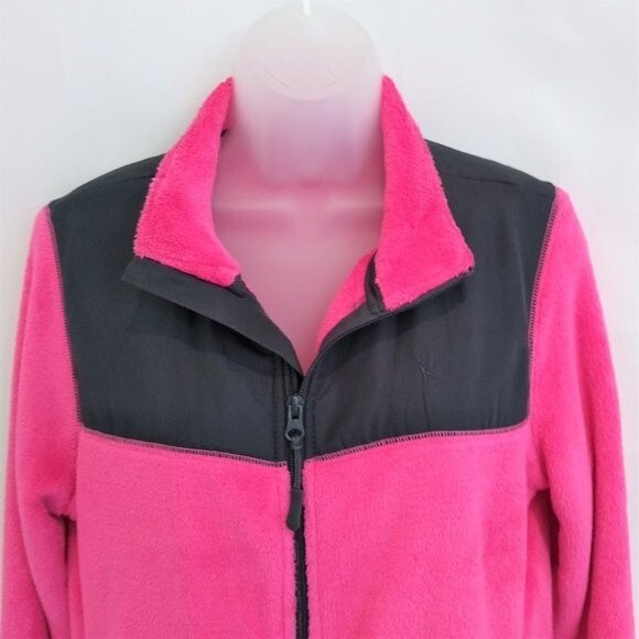 Danskin Now Women's Size Medium Pink and Black Plush Zip Up Jacket - Picture 2 of 10